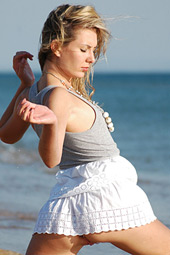 Veronika does some sinful posing out on the beach