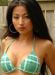 SpunkyAngels: Watch as the sexy asian teen Aria Lee strips out of her bikini in the summer rain