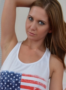 SpunkyAngels: Busty babe Chrissy Marie wishes everyone a happy 4th of July as she strips naked for us