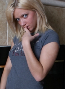 SpunkyAngels: Perky blonde blue eyed teen Danielle Lynn shows off her perfect tits with no panties on