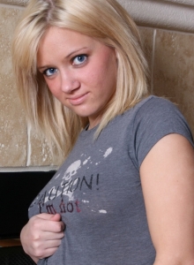 SpunkyAngels: Perky blonde blue eyed teen Danielle Lynn shows off her perfect tits with no panties on