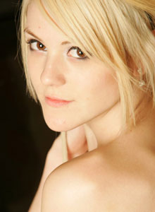 SpunkyAngels: Petite blonde Haley loves teasing as she strips out of her scarf and black panties