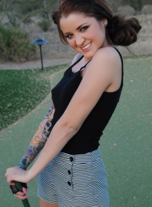 SpunkyAngels: Perfect perky tease Jeska Vardinski gets naked out on the golf course