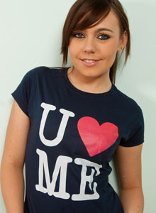 SpunkyAngels: Cute teen Kacie James knows you love her as she strips out of her matching bra and panties