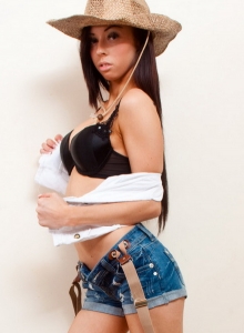 SpunkyAngels: Cute babe Lexi strips out of her sexy little cow girl costume exposing her tight round ass and perky tits