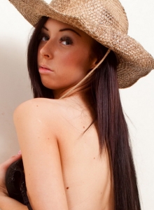 SpunkyAngels: Cute babe Lexi strips out of her sexy little cow girl costume exposing her tight round ass and perky tits