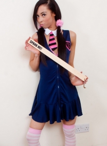 SpunkyAngels: British teen tease Lexi strips out of her school girl outfit and teases with her perfect ass that's begging to be spanked