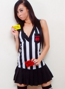 SpunkyAngels: Tight teen Lexi strips out of her little slutty referee costume exposing her perky tits and round ass