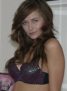 SpunkyAngels: Busty babe London Hart shows off her big juicy tits when she takes off her sparkly bra