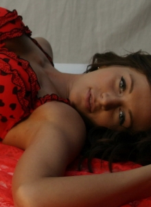 SpunkyAngels: Happy Valentines Day from busty babe London Hart as she teases in her sexy red babydoll