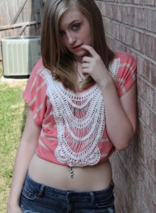 SpunkyAngels: Sexy little Mandy Roe teases with her round juicy ass in tiny jean shorts that she promptly strips out of