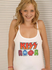 SpunkyAngels: Blonde sex kitten Marylin shows off her perfect ass in KISS booty shorts