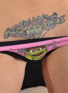 SpunkyAngels: Cute and tattooed covered beauty Natalia K. teases with her sexy and funny panties