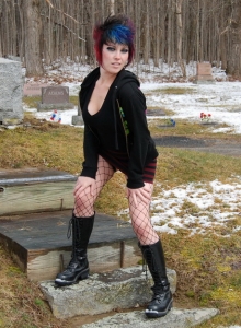 SpunkyAngels: Happy Halloween as dirty tease Sabrina flashes her tits and tight pink pussy in a graveyard