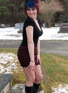 SpunkyAngels: Happy Halloween as dirty tease Sabrina flashes her tits and tight pink pussy in a graveyard