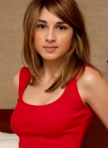 SpunkyAngels: Cute teen Zoey Violet strips out of her little red dress exposing her perky tits