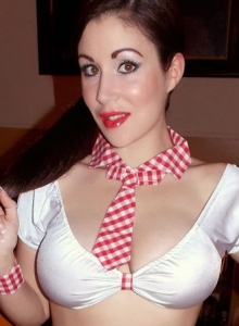 Sweet Krissy: Sexy Sweet Krissy shows off her big tits in her slutty little school girl costume