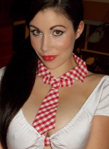 Sweet Krissy: Sexy Sweet Krissy shows off her big tits in her slutty little school girl costume