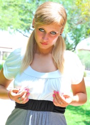 Alice in outfits outside