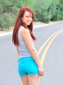 Amber naked on the street