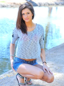 Jody, skinny teen outdoors