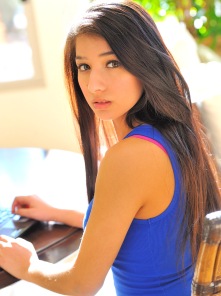 Megan gorgeous in blue