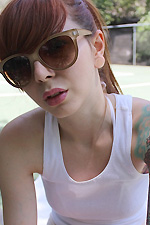 Ivy Snow has peeping tom on her while she sunbathes and decides to give them a show 