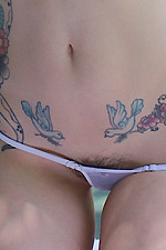 Ivy Snow has peeping tom on her while she sunbathes and decides to give them a show 