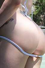 Ivy Snow has peeping tom on her while she sunbathes and decides to give them a show 