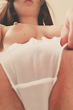 Ivy Snow makes your fantasy come true dressed in all white lingerie