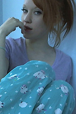 Lucy Ohara plays with herself after she gets rid of her pj\'s on this comfy day 