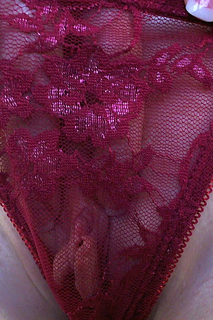 Lucy Ohara wears her new lace see thru dress and strips it off while she fingers herself