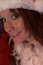 Lucy Ohara celebrates Christmas with her candy cane shaped dildo