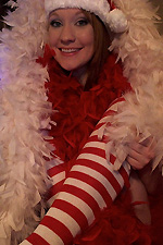 Lucy Ohara celebrates Christmas with her candy cane shaped dildo