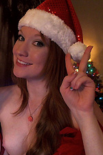 Lucy Ohara celebrates Christmas with her candy cane shaped dildo
