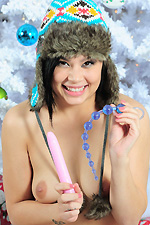 Kami Li celebrates the Holidays with a dildo
