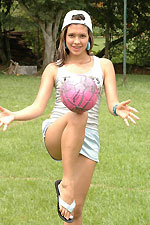 Pamela Spice plays a naughty game of soccer