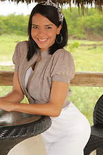Thalia Mata wears tight white jeans