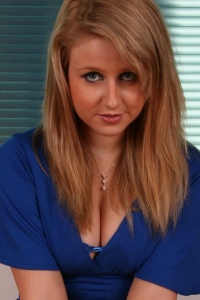 Chubby Girls: Lucy is wearing shiny blue panties