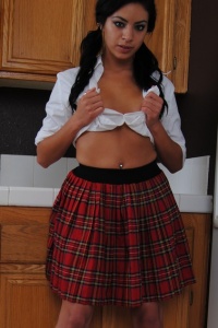 Kelly XoXo: Naughty schoolgirl in the kitchen