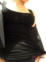 Anastasia Harris stips from her little black dress
