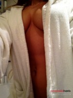 Anastasia Harris strips off for a hot soapy bath