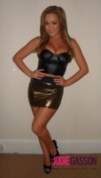 Jodie Gasson peels off her tight outfit as well as her bra and panties