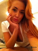 Lucy Anne looks sexy in her white top and white panties