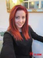 Lucy V relaxes at home and shows off her big boobs