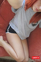 Lucy V Strips From Her Cute Little Shorts At Home