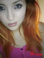 Lucy V looks hot in her pink top and black panties