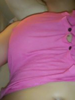 Lucy V looks hot in her pink top and black panties