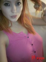 Lucy V looks hot in her pink top and black panties