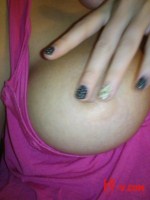 Lucy V looks hot in her pink top and black panties